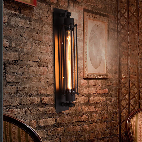 Vintage Industrial Antique Iron Wall Light Fixture - Retro Indoor Lighting for Cafes, Corridors, and Aisles