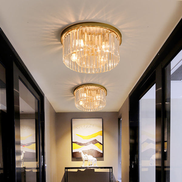 Elegant Crystal Flush Mount Ceiling Light Fixture for Living Room - Modern Design, Energy Efficient, Easy Installation