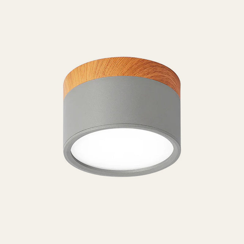 Stylish Pink Flush Wood Finish Ceiling Light - Modern Lighting Fixture for Home Decor