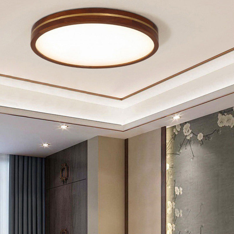 Modern Wooden LED Flush Mount Ceiling Light - Stylish Energy-Efficient Lighting Fixture