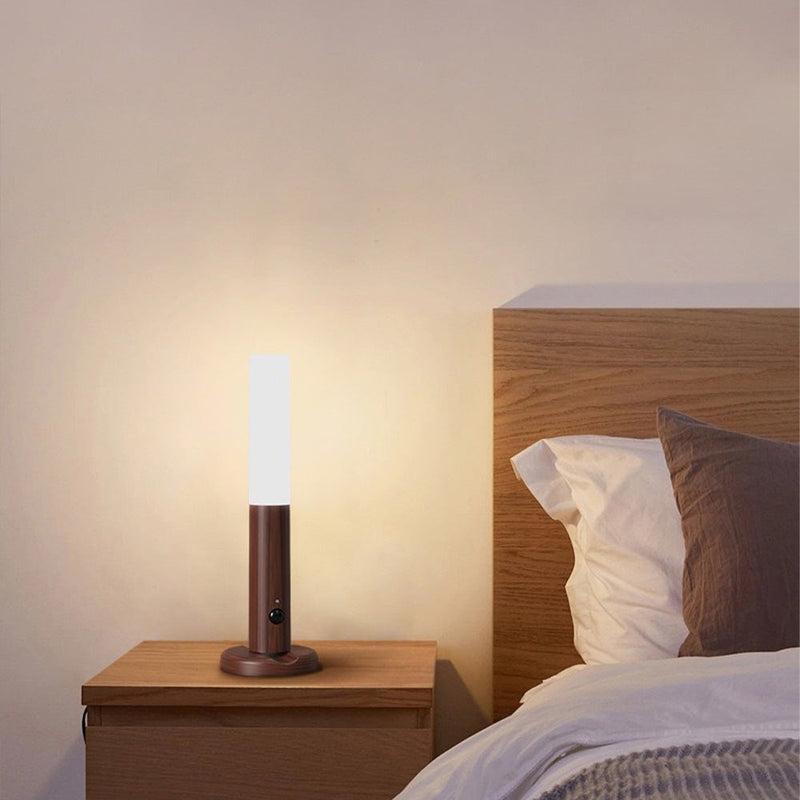 LED Wall Light with Motion Sensor - Stylish Wooden Lamp for Home Decor