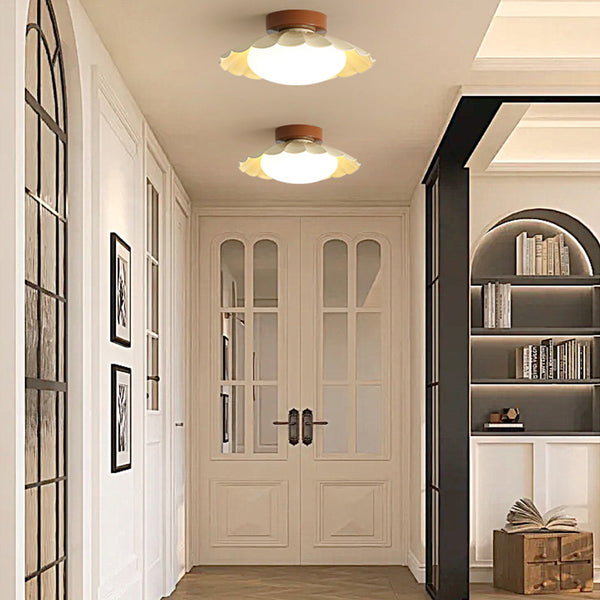 Vintage Acrylic Flush Mount Ceiling Light Fixture - Elegant Retro Design for Home Decor