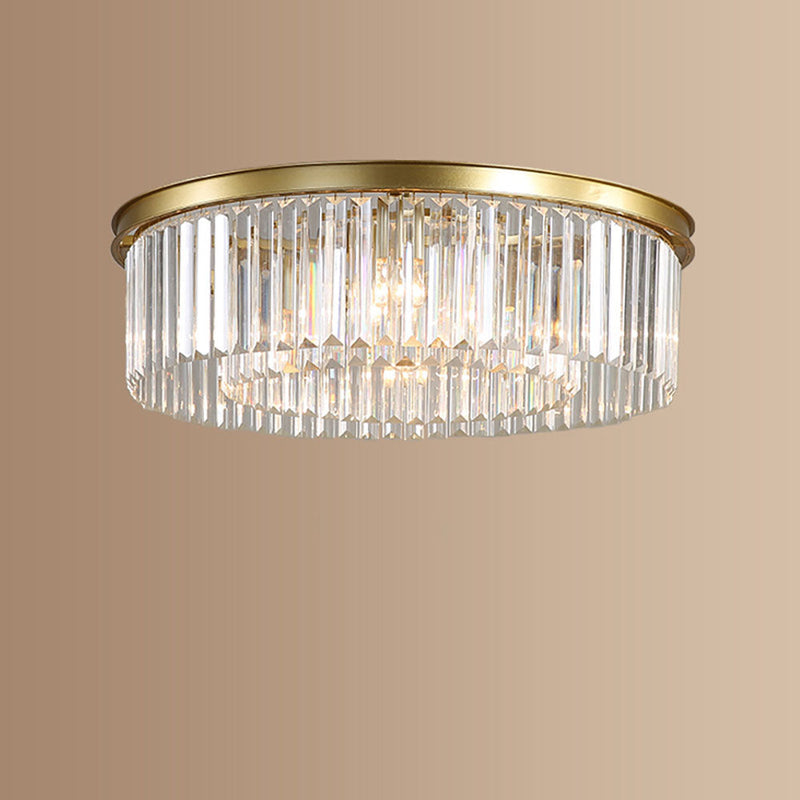 Elegant Crystal Flush Mount Ceiling Light Fixture for Living Room - Modern Design, Energy Efficient, Easy Installation
