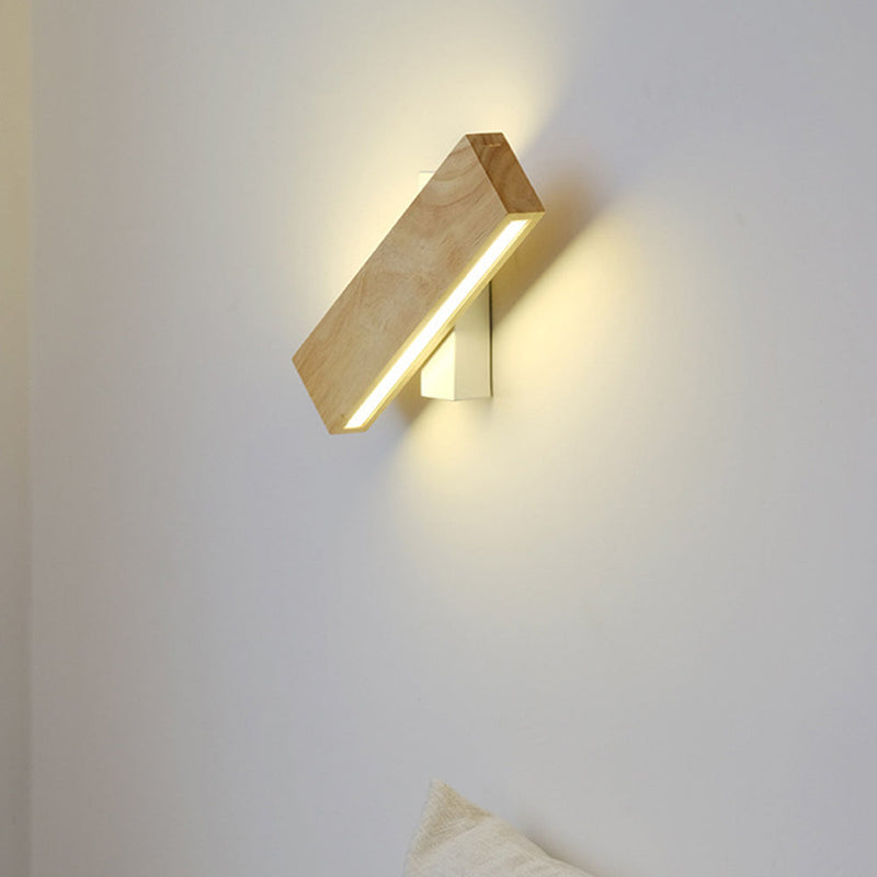 Rotatable Wood LED Wall Light - Stylish & Modern Design for Home Decor