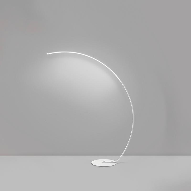 Modern Black Aluminum LED Dimmable Arc Floor Lamp - Stylish Lighting for Living Room & Home Decor