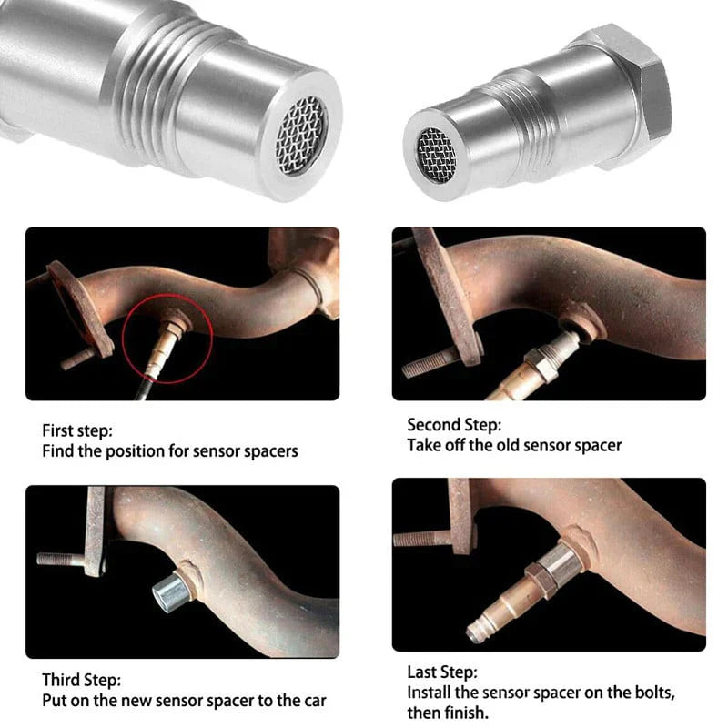 Universal Car O2 Sensor Adapter - CEL Fix Check Engine Light Eliminator M18x1.5 | Compatible with Most Vehicles