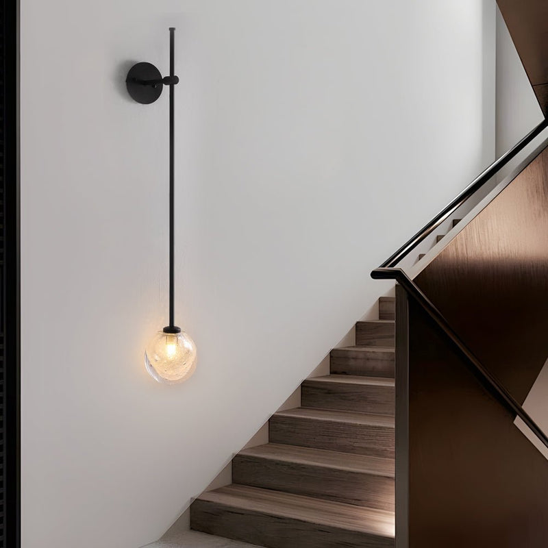 Modern 1-Light Glass Bubble Globe Slim Wall Sconce - Stylish & Elegant Lighting Fixture for Home Decor