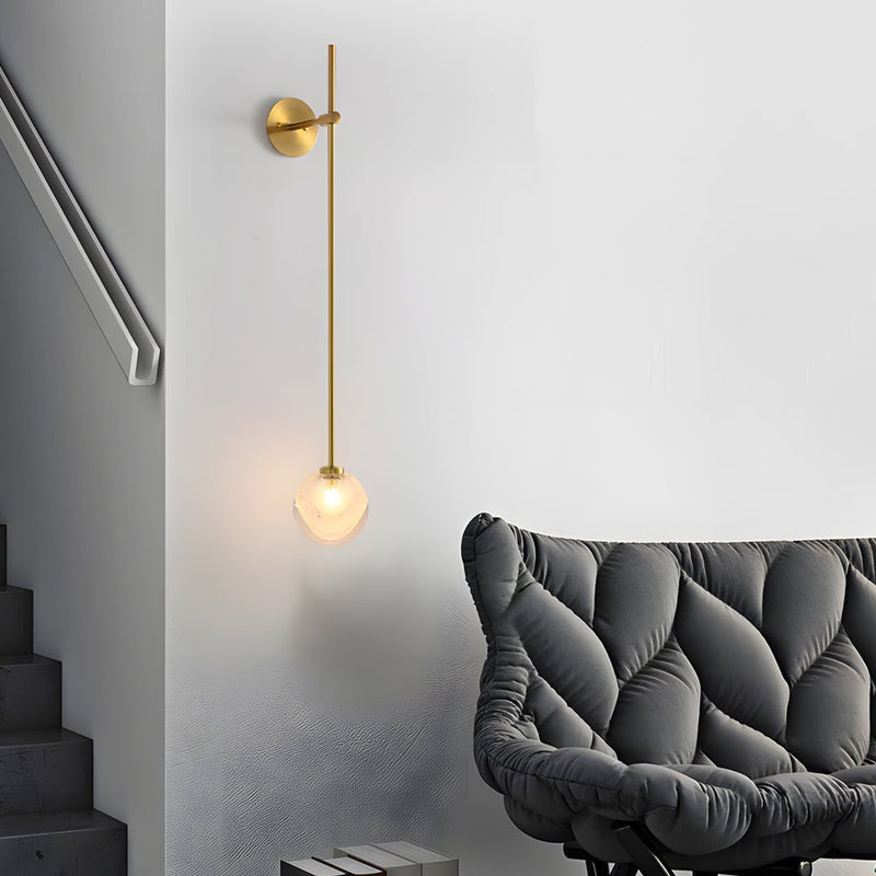 Modern 1-Light Glass Bubble Globe Slim Wall Sconce - Stylish & Elegant Lighting Fixture for Home Decor