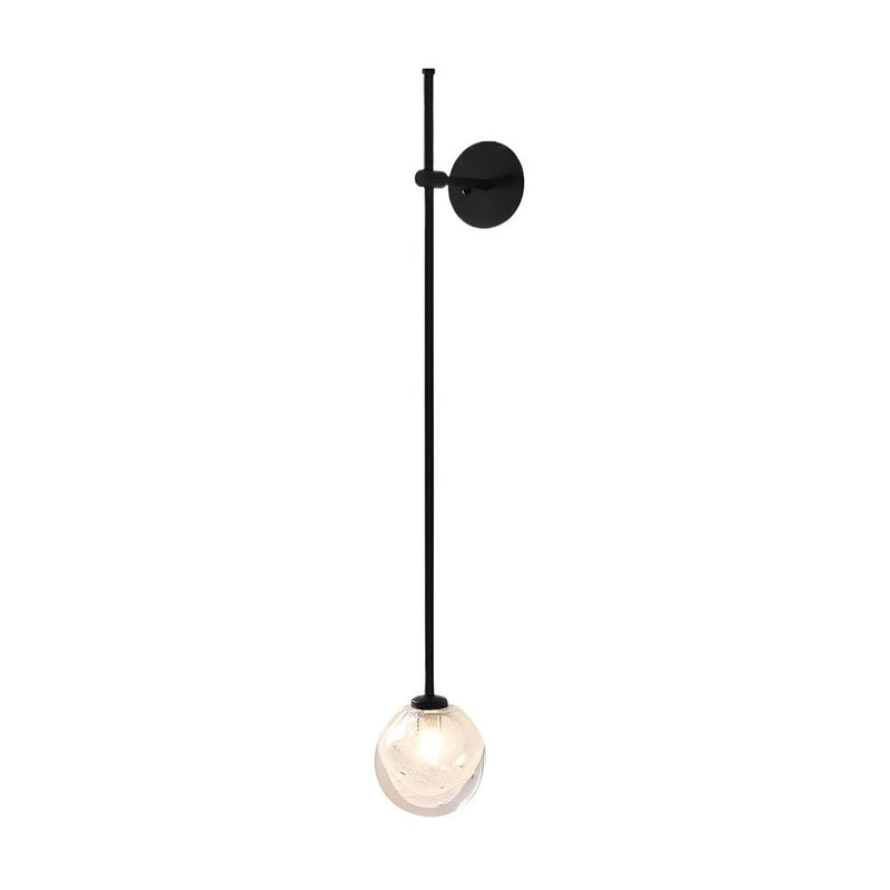 Modern 1-Light Glass Bubble Globe Slim Wall Sconce - Stylish & Elegant Lighting Fixture for Home Decor