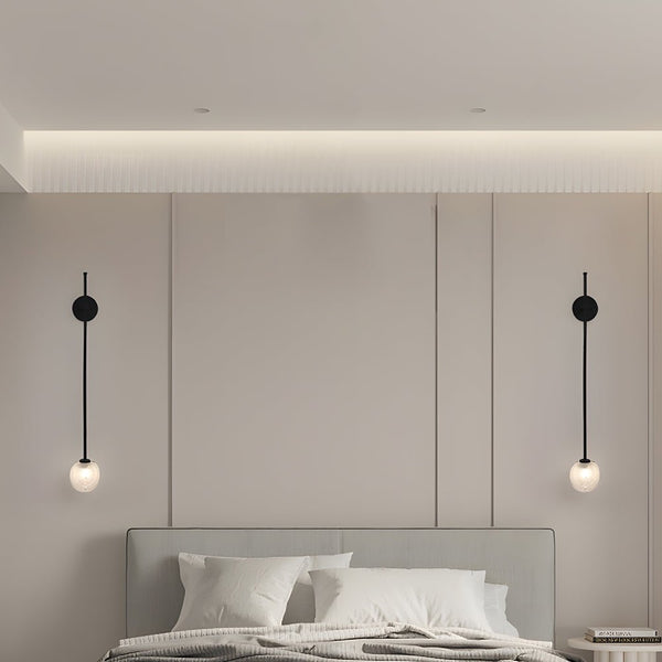 Modern 1-Light Glass Bubble Globe Slim Wall Sconce - Stylish & Elegant Lighting Fixture for Home Decor