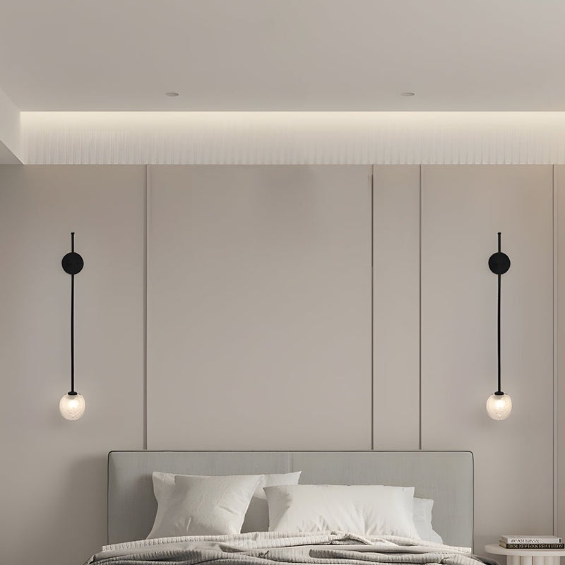 Modern 1-Light Glass Bubble Globe Slim Wall Sconce - Stylish & Elegant Lighting Fixture for Home Decor