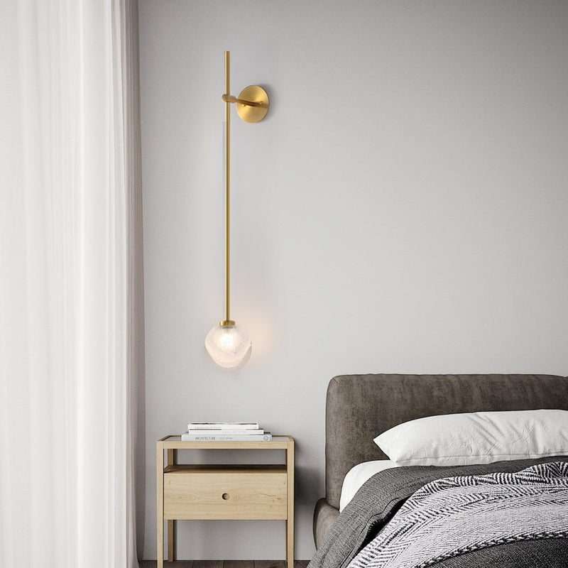 Modern 1-Light Glass Bubble Globe Slim Wall Sconce - Stylish & Elegant Lighting Fixture for Home Decor