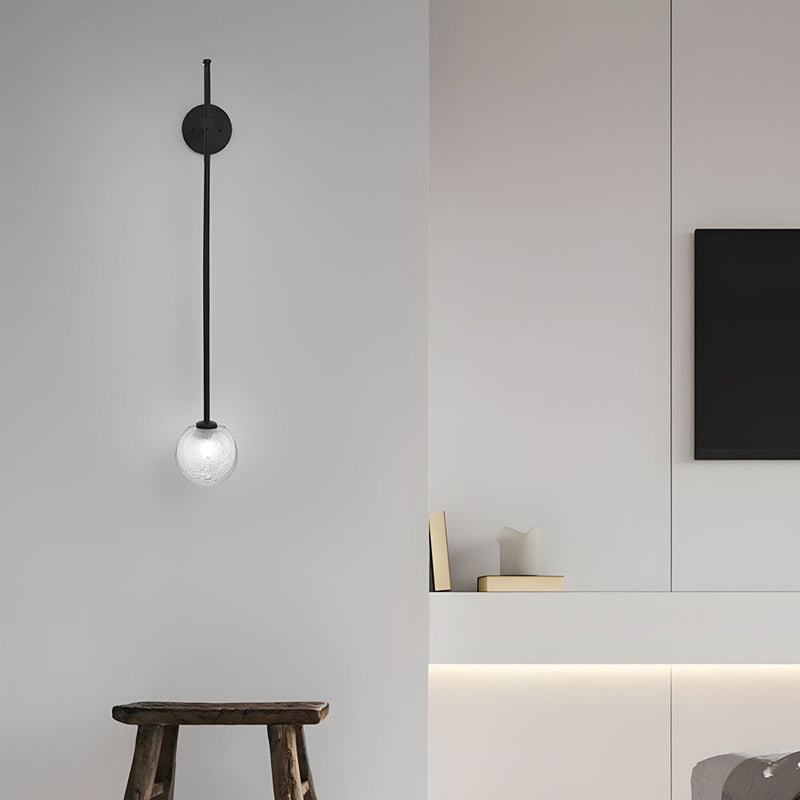 Modern 1-Light Glass Bubble Globe Slim Wall Sconce - Stylish & Elegant Lighting Fixture for Home Decor