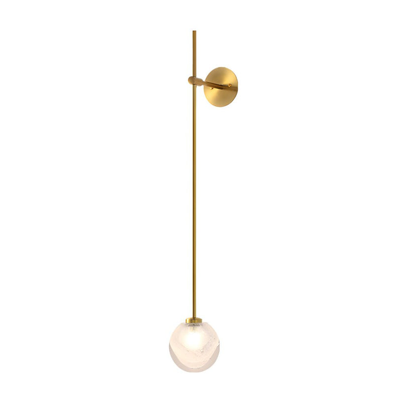 Modern 1-Light Glass Bubble Globe Slim Wall Sconce - Stylish & Elegant Lighting Fixture for Home Decor