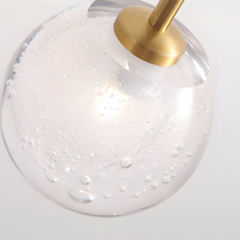 Modern 1-Light Glass Bubble Globe Slim Wall Sconce - Stylish & Elegant Lighting Fixture for Home Decor