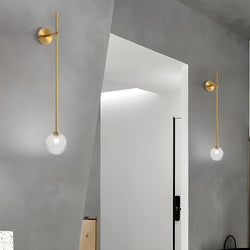 Modern 1-Light Glass Bubble Globe Slim Wall Sconce - Stylish & Elegant Lighting Fixture for Home Decor