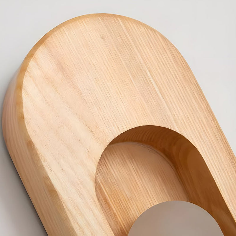 Elegant 1-Light Oval Wall Sconce in Walnut Wood Finish - Modern Home Lighting Accent