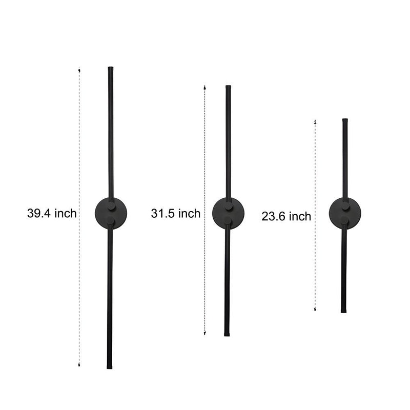 1 PC Modern Black Rotatable Linear LED Wall Sconce - Stylish & Adjustable Lighting Fixture