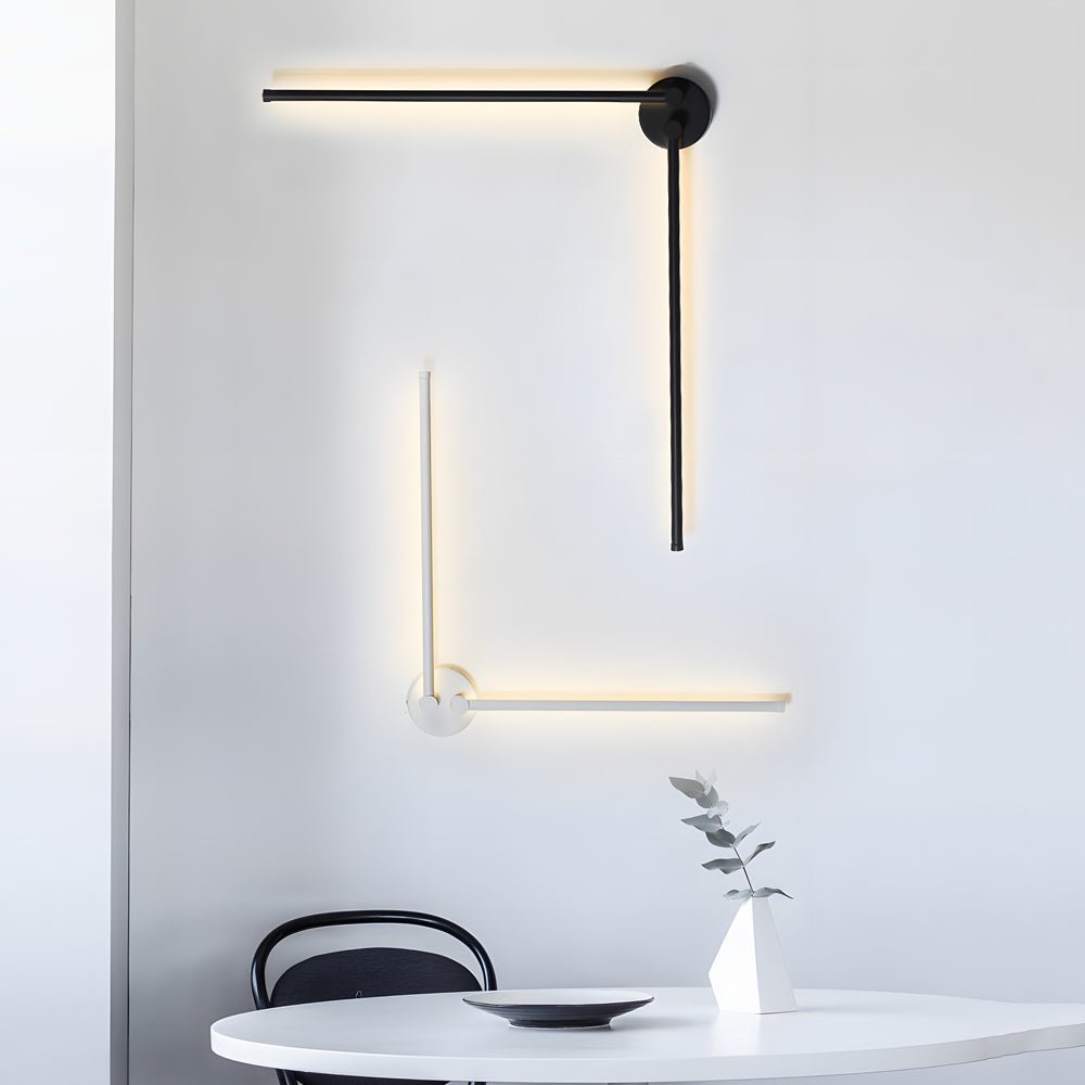 1 PC Modern Black Rotatable Linear LED Wall Sconce - Stylish & Adjustable Lighting Fixture