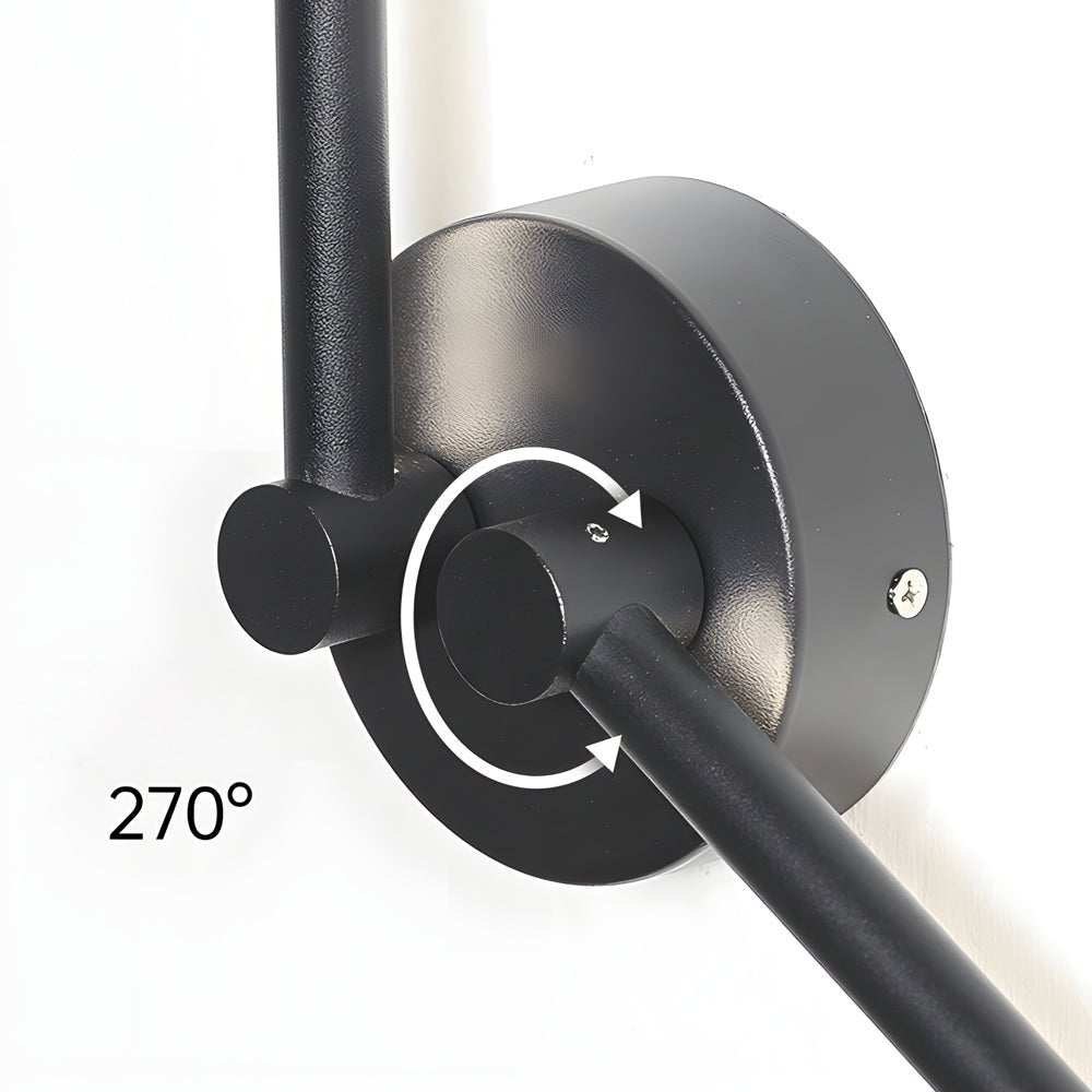 1 PC Modern Black Rotatable Linear LED Wall Sconce - Stylish & Adjustable Lighting Fixture
