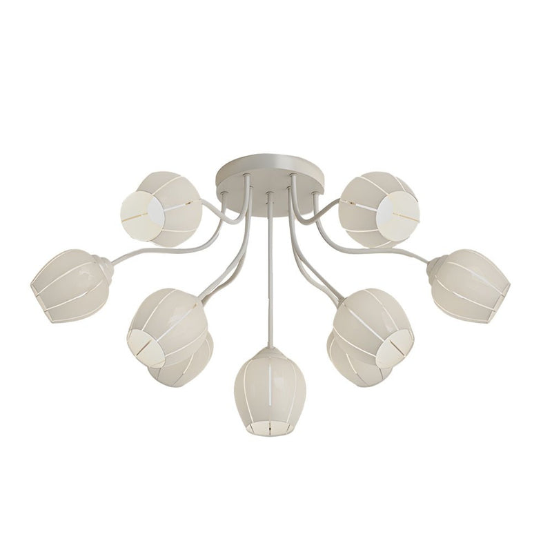 Elegant French Style Ceiling Light with 10 Flower Heads - Creative Three-Step Dimming Feature