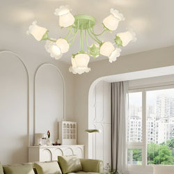 Modern 3-Step Dimming Ceiling Light Fixture with 10 Elegant White Flower Designs - Stylish Home Lighting Solution