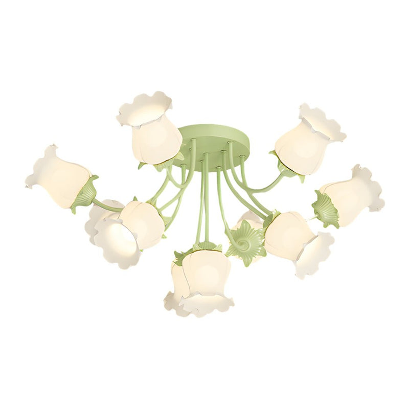 Modern 3-Step Dimming Ceiling Light Fixture with 10 Elegant White Flower Designs - Stylish Home Lighting Solution
