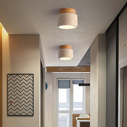 Modern Wood Cylinder Flush Mount Ceiling Light Fixture - Stylish & Energy-Efficient Lighting for Home Decor