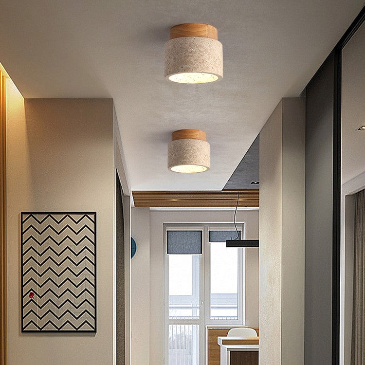 Modern Wood Cylinder Flush Mount Ceiling Light Fixture - Stylish & Energy-Efficient Lighting for Home Decor