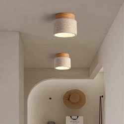 Modern Wood Cylinder Flush Mount Ceiling Light Fixture - Stylish & Energy-Efficient Lighting for Home Decor