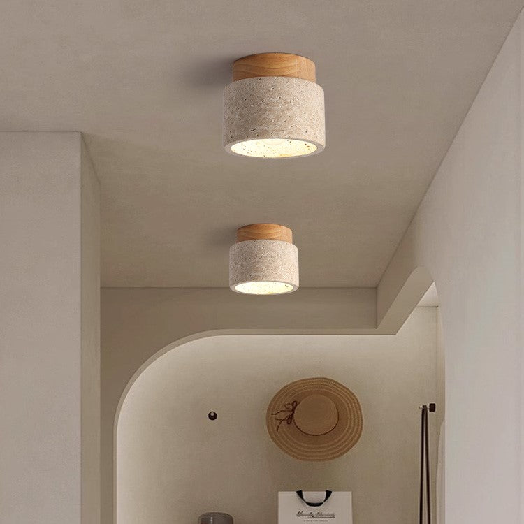 Modern Wood Cylinder Flush Mount Ceiling Light Fixture - Stylish & Energy-Efficient Lighting for Home Decor