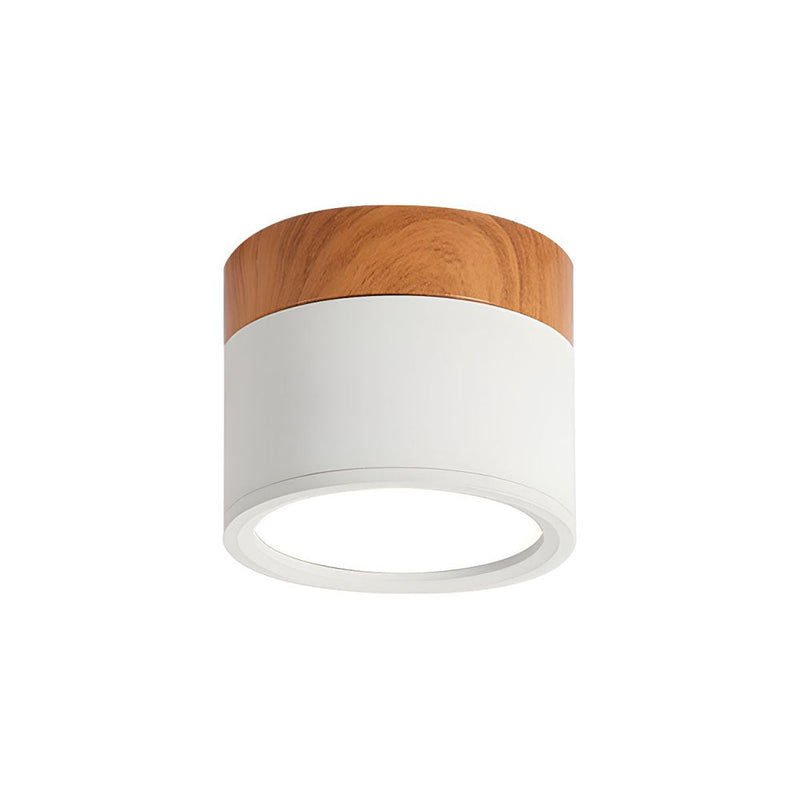 Stylish Pink Flush Wood Finish Ceiling Light - Modern Lighting Fixture for Home Decor