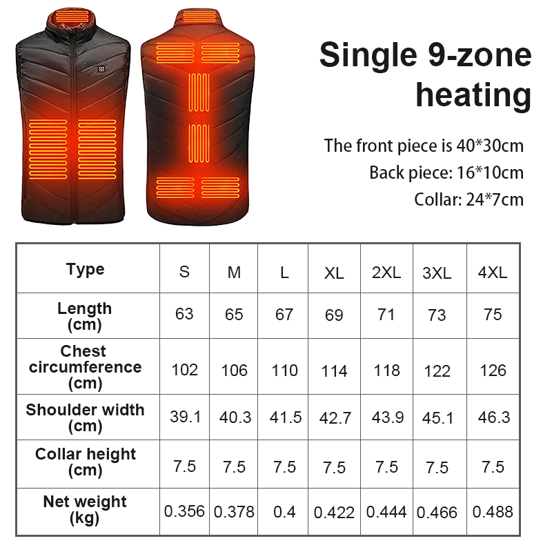 Unisex Rechargeable Heated Vest - Adjustable Temperature, Lightweight & Stylish for Outdoor Activities