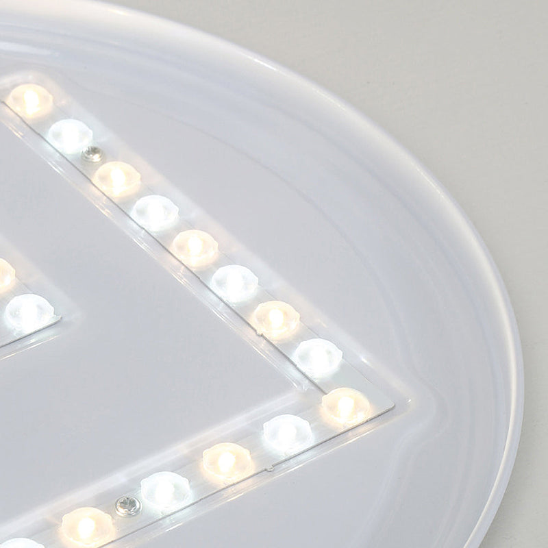 Creative Moon 3-Step Dimming LED Modern Flush Mount Ceiling Light - Stylish & Energy-Efficient Lighting Solution