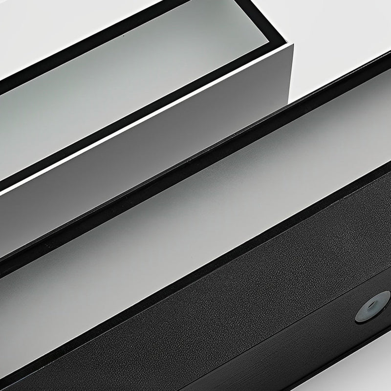 Modern Minimalist Waterproof Black LED Outdoor Wall Washer Light - Sleek Strip Design for Stylish Illumination