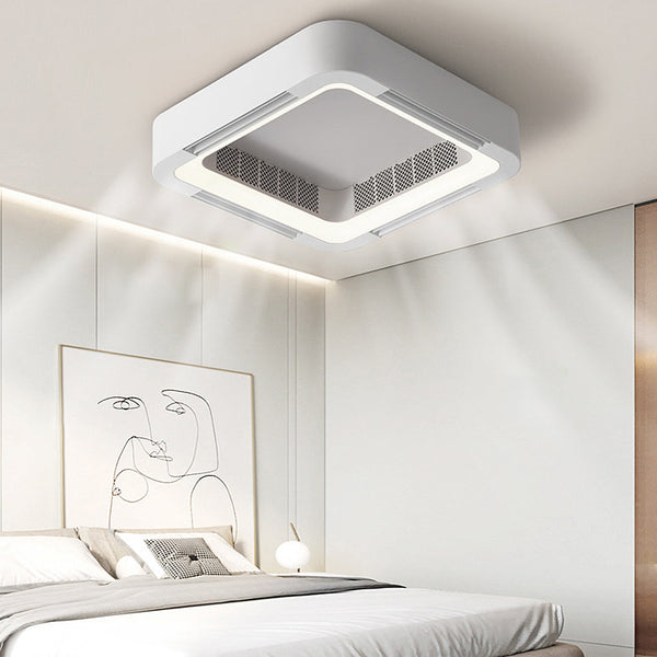 Modern Bladeless Ceiling Fan with Chandelier LED Lights - Energy-Efficient Inverter Design