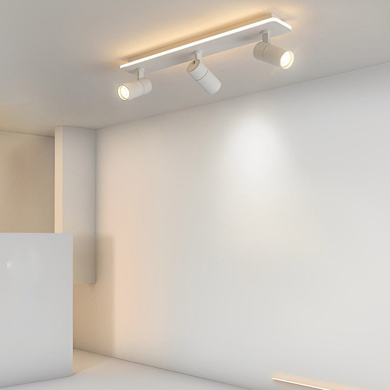 Minimalist Adjustable LED Flush Mount Spotlight - 2/3/4 Light Long Rectangular Design for Modern Home Lighting