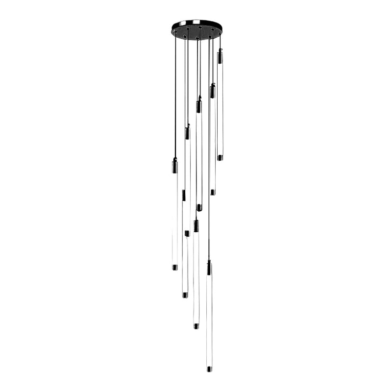Modern Spiral Duplex LED Chandelier - Creative Long Tube Ceiling Light for Staircases
