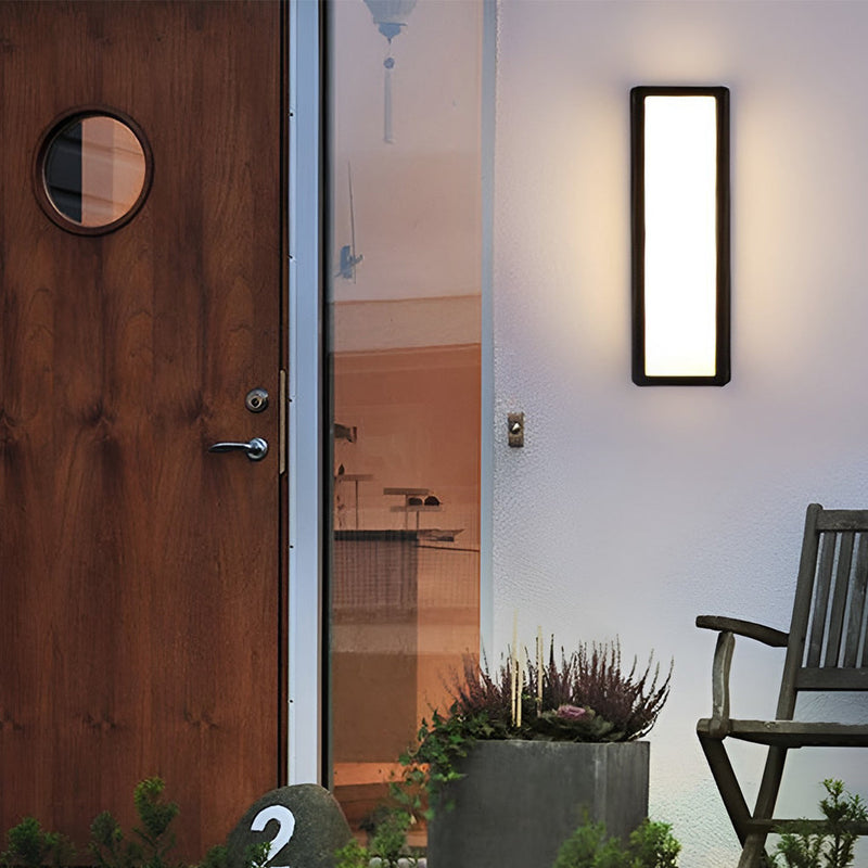 Modern Black Rectangle LED Waterproof Motion Sensor Wall Sconce - Stylish Outdoor Lighting Fixture