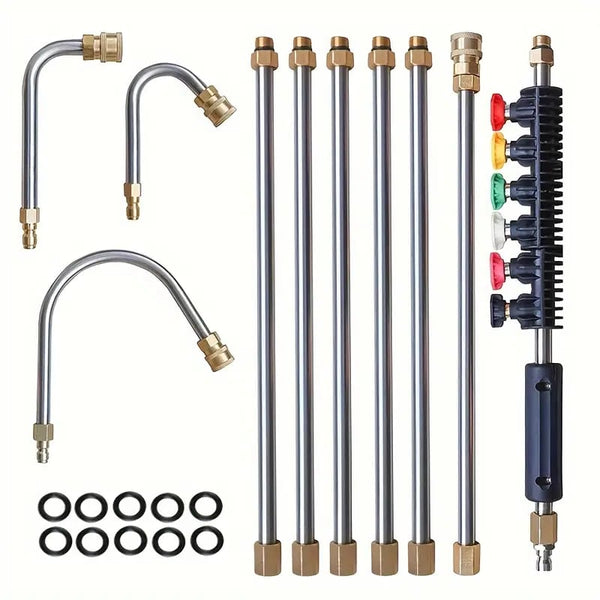 4000 PSI Telescoping High Pressure Washer Wand Set - Ideal for Gutter, Roof, and Wall Cleaning