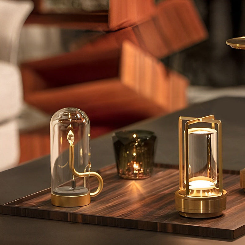 Cordless Portable Lantern Table Lamp with USB Charging - Touch Dimming Night Light for Home & Outdoor Use