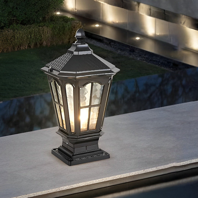 Retro Pavilion-Style Waterproof LED Solar-Powered Fence Post Lights - Elegant Outdoor Lighting for Gardens & Pathways