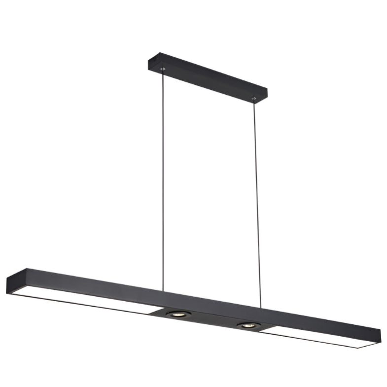Modern Black Linear LED Flush Mount Ceiling Light - Sleek Spot Lighting for Contemporary Spaces