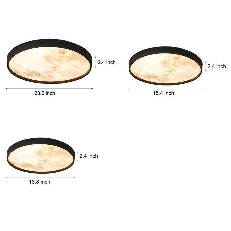 Creative Moon 3-Step Dimming LED Modern Flush Mount Ceiling Light - Stylish & Energy-Efficient Lighting Solution