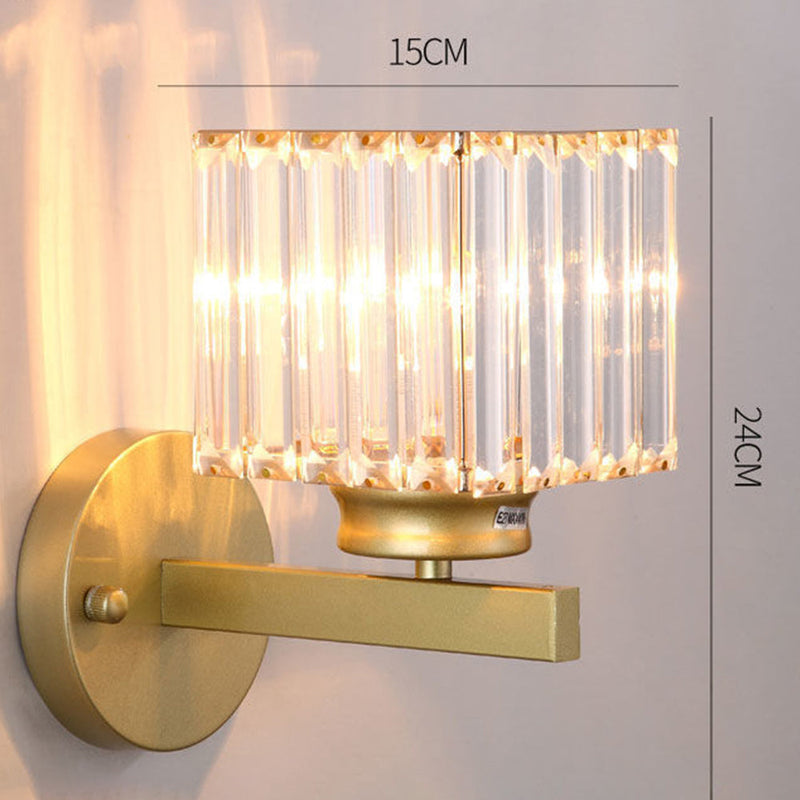 Modern Crystal Glass Wall Light with Elegant Arm Design - Stylish Home Lighting Fixture