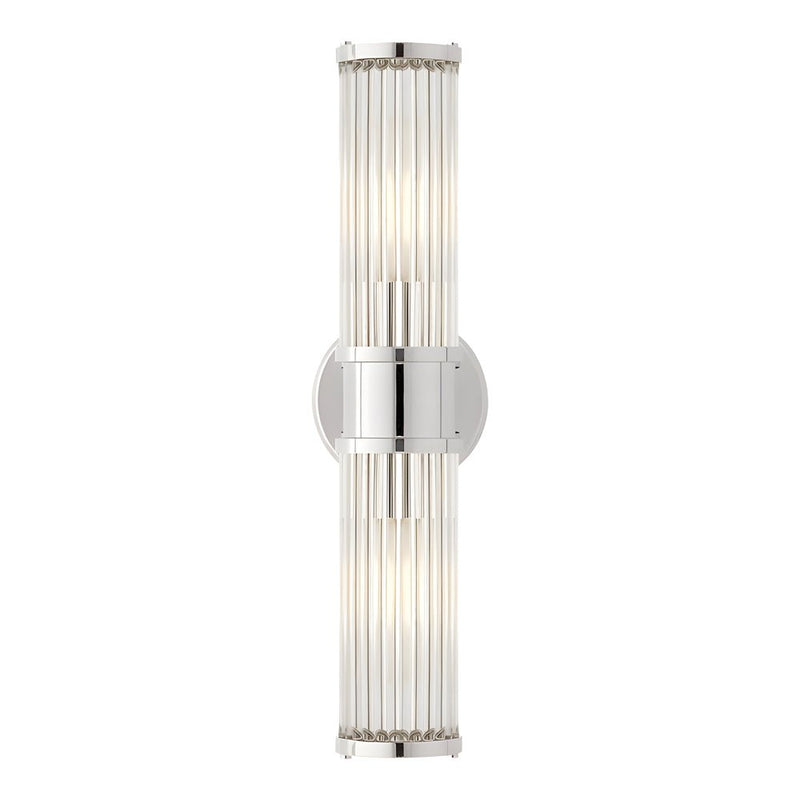 Modern 1/2-Light Chrome and Gold Wall Sconce with Clear Cylinder Glass Shade - Elegant Lighting Fixture for Home Decor