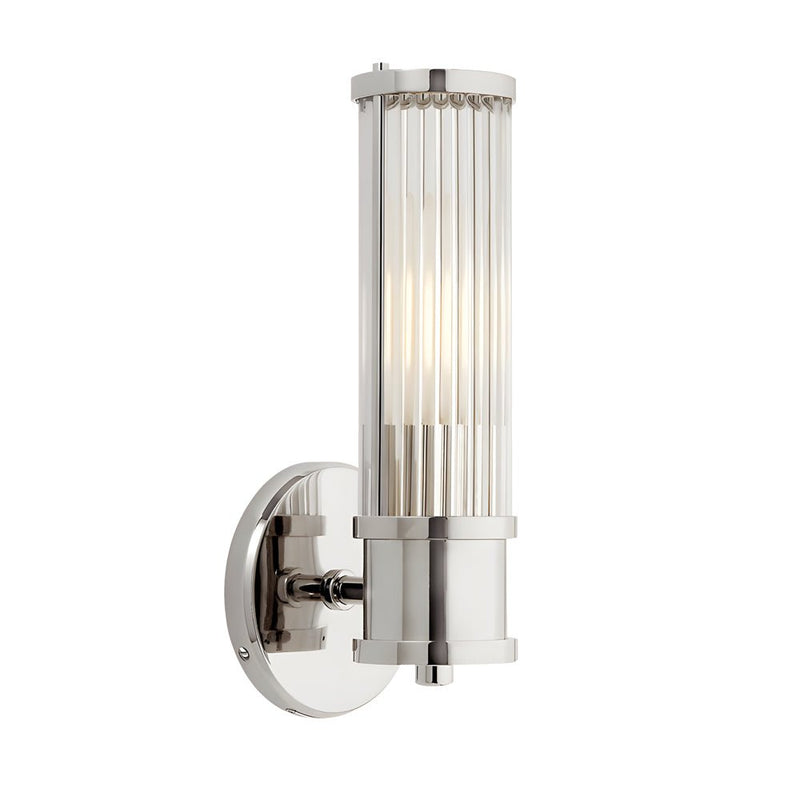 Modern 1/2-Light Chrome and Gold Wall Sconce with Clear Cylinder Glass Shade - Elegant Lighting Fixture for Home Decor