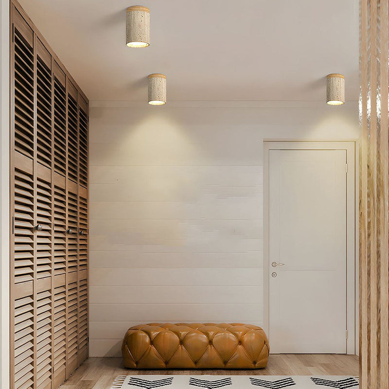 Modern Wood Cylinder Flush Mount Ceiling Light Fixture - Stylish & Energy-Efficient Lighting for Home Decor