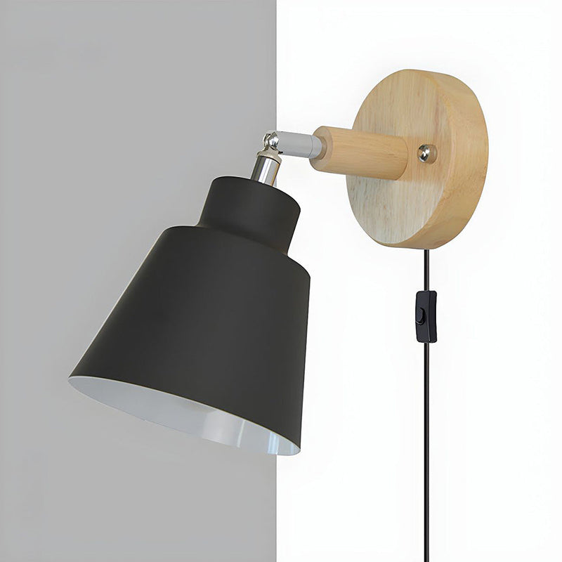 Stylish Wall Light with Wood Accent - Perfect for Bedroom Decor