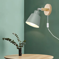 Stylish Wall Light with Wood Accent - Perfect for Bedroom Decor